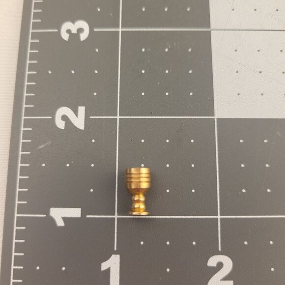 Vintage Doll House Dollhouse Furniture Brass Miniature 1/2" Metal Goblet Cup - Picture 5 of 6